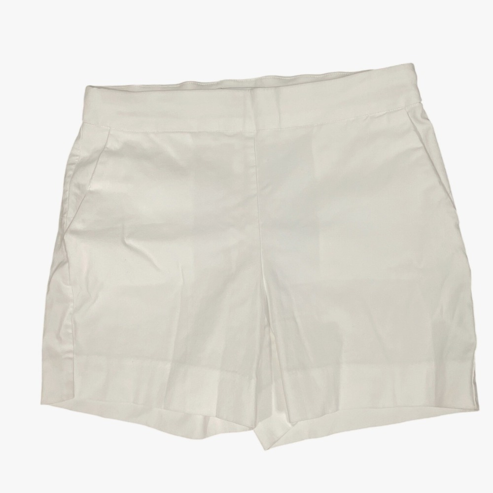 WHBM Womens White Shorts Flat Front 2 White Casual Old Money Hamptons Summer - Picture 1 of 4